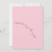 ピンクブラックボウガレンティーネガールナイトバレンタイン 招待状 (裏面)