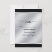 ピンクブラックマスクピンクブラックマスカレードパーティーRSVP 出欠カード (裏面)