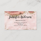 ピンクブラックマーブル金ゴールドグリッターアゲテエレガントシック 名刺 (裏面)