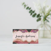 ピンクブラックマーブル金ゴールドグリッターアゲテエレガントシック 名刺 (スタンド正面)