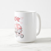 ピンクブラックモダンバレンタインデー コーヒーマグカップ (正面右)