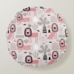 ピンクブラックライオンズボホレインボウモダン ラウンドクッション<br><div class="desc">可愛モダンいピンクと黒のシンプルボホライオンズと虹。だからシンプル甘い。ベビーガール子供部屋に最適。</div>