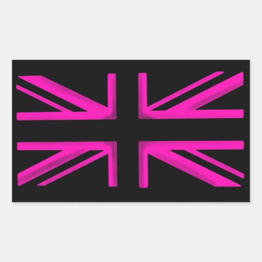 ピンクブラックラズベリーロンドスタイリッシュン国旗のシール 長方形シール (正面)