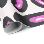 ピンクブラックレオパードアニマルプリント ラッピングペーパー (ロールコーナー)