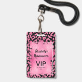 ピンクブラックレオパードキンセアニラ招待状VIPパス バッジ (Front with Lanyard)