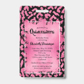 ピンクブラックレオパードキンセアニラ招待状VIPパス バッジ (Back)