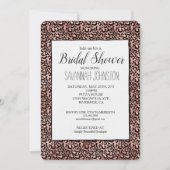 ピンクブラックレオパードプリントブライダルシャワー 招待状 (正面)