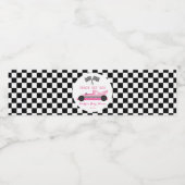 ピンクブラックレースカー準備セット行くベビーシャワー ペットボトルラベル (シングルラベル)