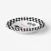 ピンクブラックレースカー準備セット行くベビーシャワー ペーパーボウル (傾斜あり)