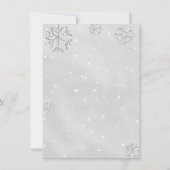 ピンクブラック冬Rhinestone赤ちゃんシャワーありがとう 招待状 (裏面)