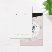 ピンクブラック大理石カラーブロックイヤリングディスプレイカード (デスク)