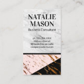 ピンクブラック大理石ゴールドフォイル 名刺 (裏面)