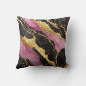 ピンクブラック大理石金ゴールド クッション (裏面)