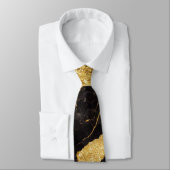 ピンクブラック大理石金ゴールド ネクタイ (タイ)