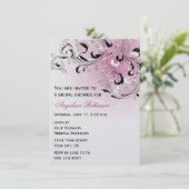 ピンクブラック抽象芸術旋回ブライダルシャワー侵入 招待状 (スタンド正面)