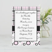 ピンクブラック招待状 招待状 (スタンド正面)