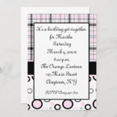 ピンクブラック招待状 招待状 (正面/裏面)