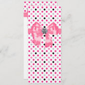 ピンクブラック水玉模様結婚式 プログラムテンプレート プログラム (正面/裏面)