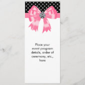 ピンクブラック水玉模様結婚式 プログラムテンプレート プログラム (裏面)