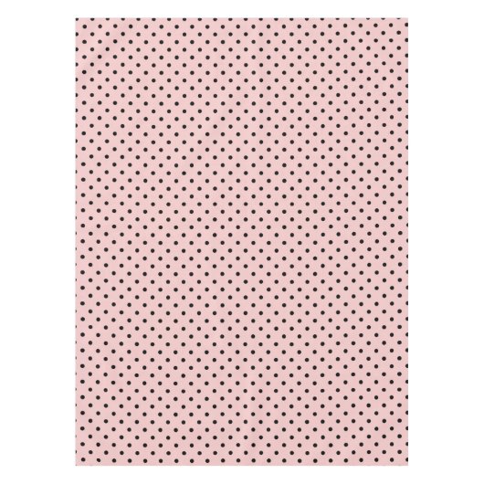 ピンクブラック水玉模様 テーブルクロス (正面)