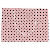 ピンクブラック水玉模様 ラージペーパーバッグ (裏面)