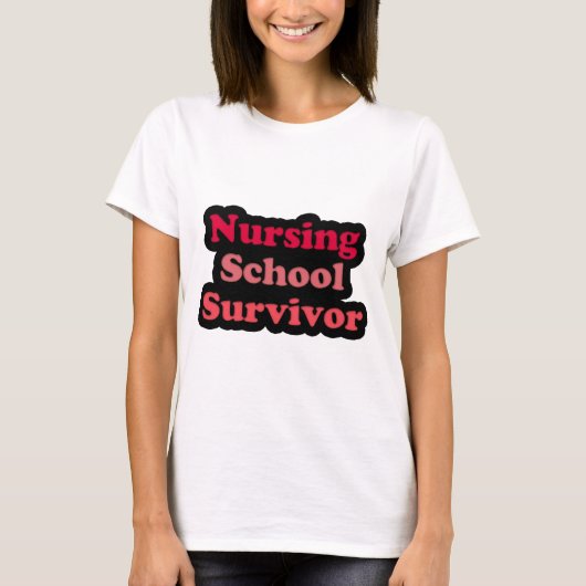 ピンクブラック看護学校生存者 Tシャツ (正面)
