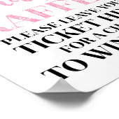 ピンクブラック紙吹雪おむつラッフルベビーシャワー ポスター (角)