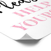 ピンクブラック紙吹雪お救済してごサイン ポスター (角)