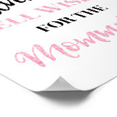 ピンクブラック紙吹雪アドバイスお母さんサイン ポスター (角)