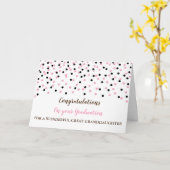 ピンクブラック素晴らし孫娘の卒業 カード (黄色い花)