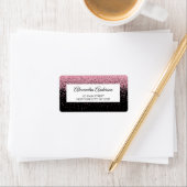 ピンクブラック結婚のグリッターと輝き ラベル (インサイチュ)