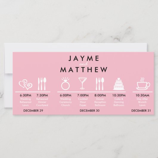 ピンクブラック結婚のタイムラインへようこそバッグメモ (正面)