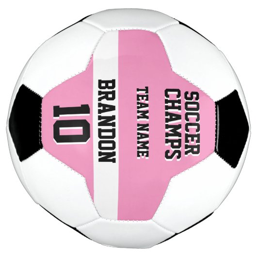 ピンクブラック選手パーソナライズされたサッカーチーム サッカーボール (回転)