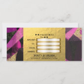 ピンクブラック金ゴールドグリッターモダンギフト証明書 (裏面)