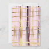 ピンクブラック金ゴールドストライプベビーシャワー 招待状 (裏面)