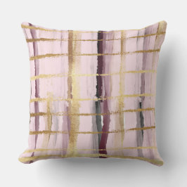 ピンクブラック金ゴールドストライプ クッション