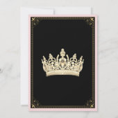 ピンクブラック金ゴールドスニーカーボール誕生日パーティー 招待状 (裏面)