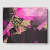 ピンクブラック金ゴールドモダングリッターブラシグラムグランジ ゲストブック (裏面)