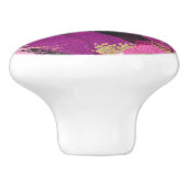 ピンクブラック金ゴールドモダングリッターブラシグラムグランジ セラミックノブ (側面)