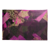 ピンクブラック金ゴールドモダングリッターブラシグラムグランジ 枕カバー (裏面)