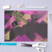 ピンクブラック金ゴールドモダングリッターブラシグラムグランジ 薄葉紙 (クラフト)