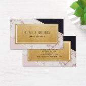 ピンクブラック金ゴールド大理石イベントプランナー名刺 (デスク)