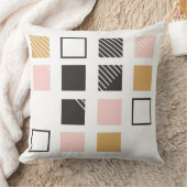 ピンクブラック金ゴールド幾何学的抽象芸術 クッション (ブランケット)