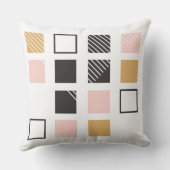 ピンクブラック金ゴールド幾何学的抽象芸術 クッション (裏面)