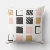 ピンクブラック金ゴールド幾何学的抽象芸術 クッション (正面)