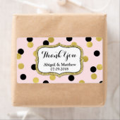 ピンクブラック金ゴールド紙吹雪ウェディングラベル ラベル (インサイチュ)