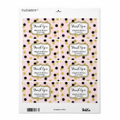 ピンクブラック金ゴールド紙吹雪ウェディングラベル ラベル (フルシート)