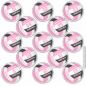 ピンクブラック13カスタム選手がバレーボールを命名 シール (正面)