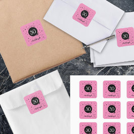ピンクブラック30歳の誕生日 スクエアシール