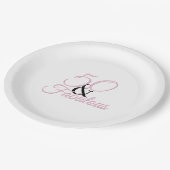 ピンクブラック50と素晴らしい誕生日パーティー ペーパープレート (アングル)